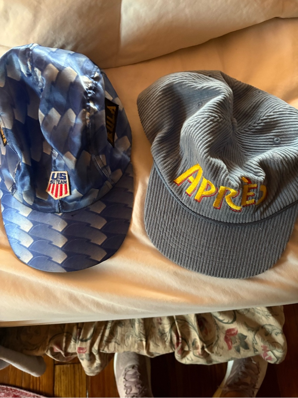 Blue Bula US Ski Team & Aprēs blue Corduroy Caps - Set of 2